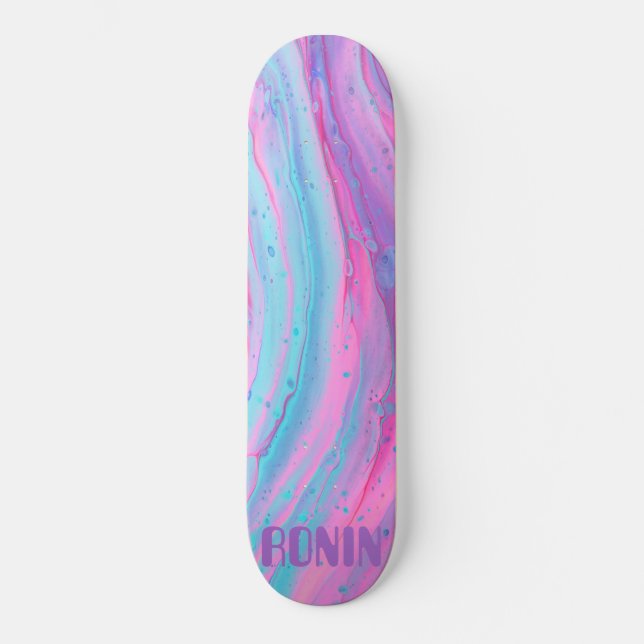 RONIN BRAND CALIFORNIA Pink Smooth Whiteout Skateboard (Vorderseite)