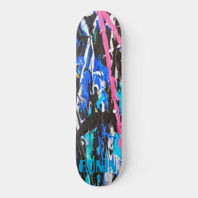 RONIN BRAND Smash Blue Black Skateboard Deck (Vorderseite)