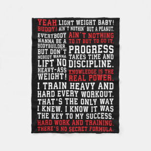 Ronnie Fitness Quotes Gym Workout Bodybuilding Mot Fleecedecke