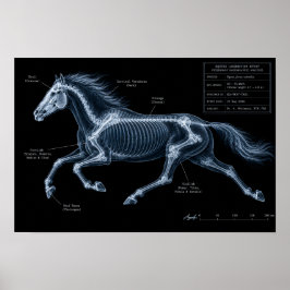 Röntgen-Bewegungsstudie eines galoppierenden Pferd Poster