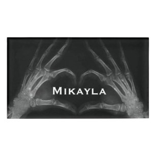 Röntgen-Fingers Form einer Heart Name-Markierung Namenschild
