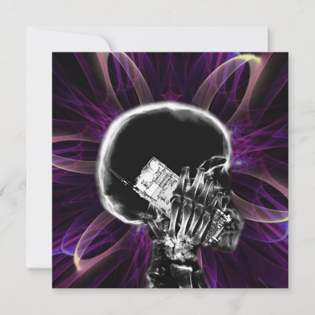 Röntgen-Fraktal-Blume Smartphone Skeleton - Fuchsi (Vorderseite)