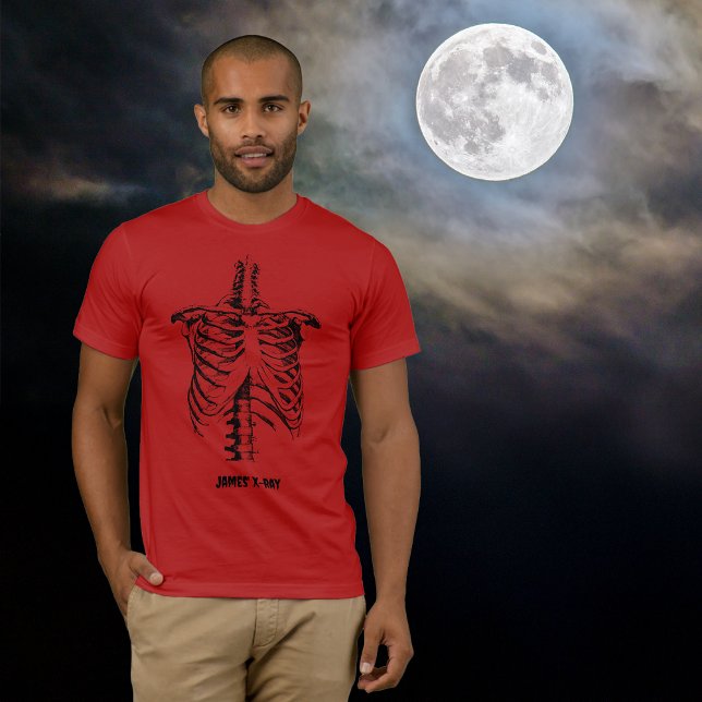 Röntgen Rib Cage Funny Halloween Anpassen T-Shirt (Von Creator hochgeladen)