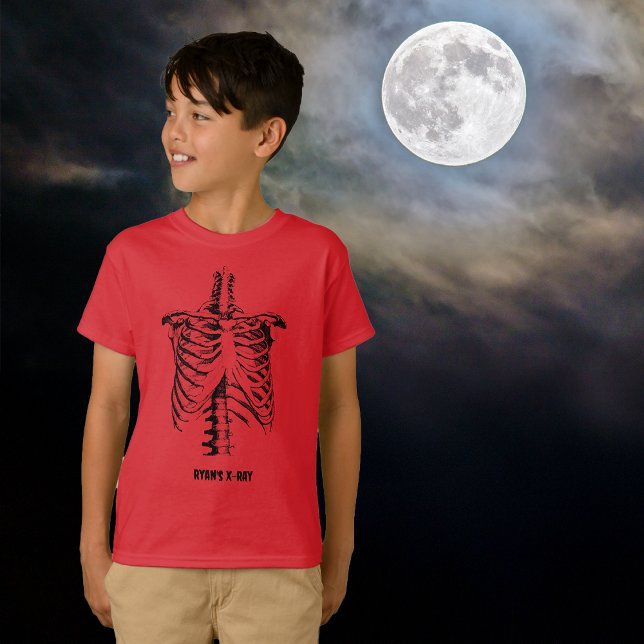 Röntgen Rib Cage Funny Halloween Kinder individual T-Shirt (Von Creator hochgeladen)