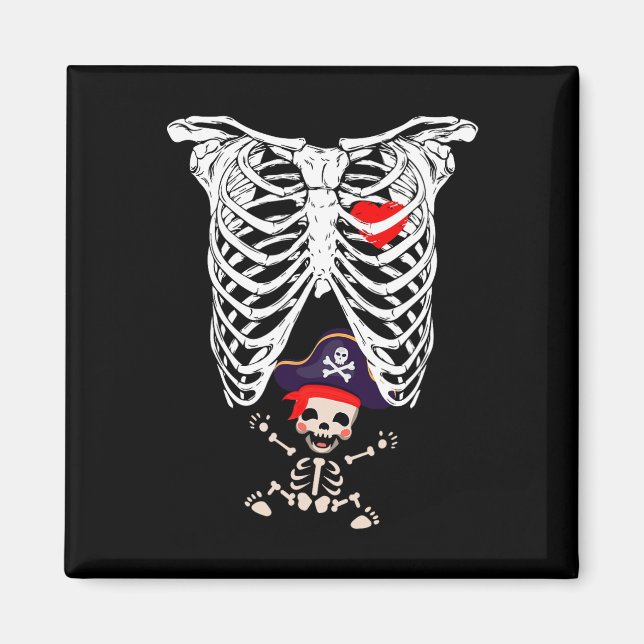 Röntgen Skeleton Funny Pregnancy Magnet (Vorne)