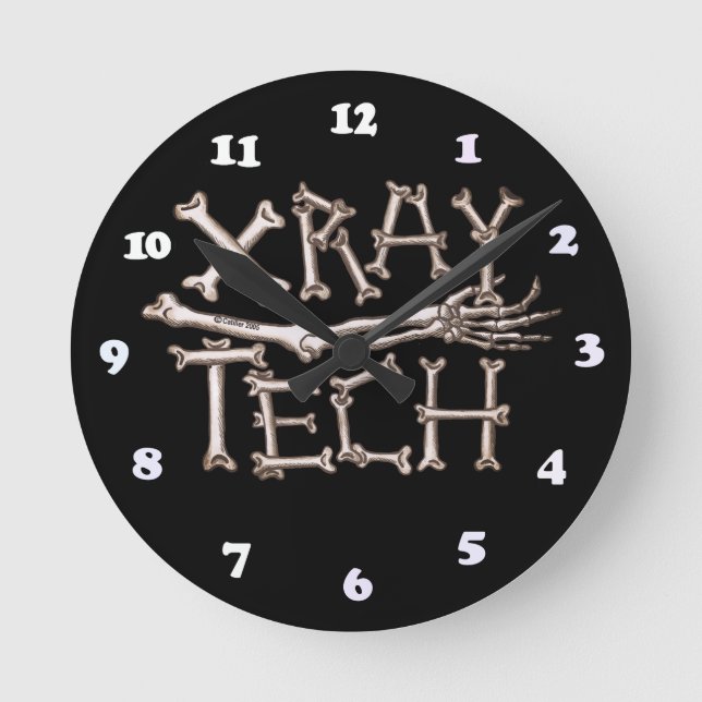 Röntgen-Tech-Uhr Runde Wanduhr (Vorderseite)