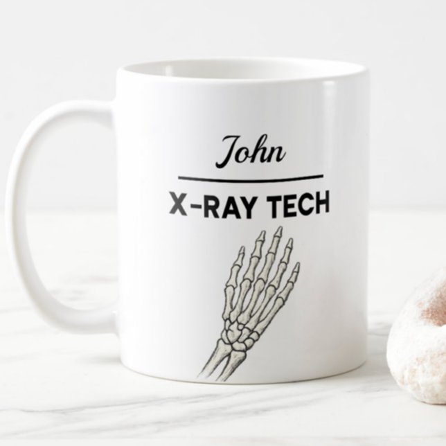 RÖNTGEN-TECHNIK Personalisierter Name Radiographie Kaffeetasse (Von Creator hochgeladen)