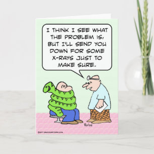 Röntgen-Typ, verpackt in Schlange Karte