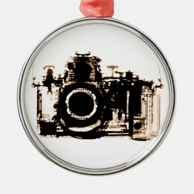 RÖNTGENBLICK-KAMERA - SEPIA SILBERNES ORNAMENT (Vorne)