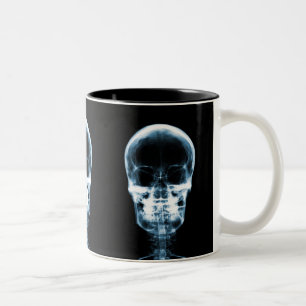 RÖNTGENBLICK-SKELETON SCHÄDEL - BLAU ZWEIFARBIGE TASSE