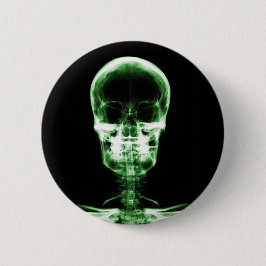 RÖNTGENBLICK-SKELETON SCHÄDEL - GRÜN BUTTON