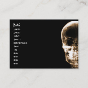 RÖNTGENBLICK-SKELETON SCHÄDEL - ORANGE VISITENKARTE