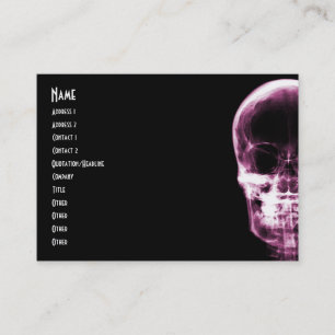 RÖNTGENBLICK-SKELETON SCHÄDEL - ROSA VISITENKARTE