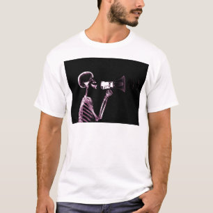 RÖNTGENBLICK-SKELETT AUF MEGAPHON - ROSA T-Shirt
