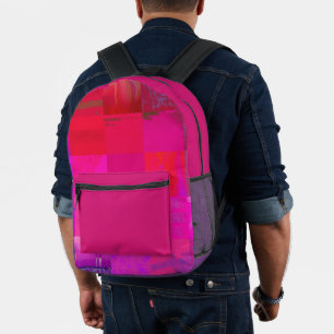 Röntgenmädchen Glitch Art Gitter Hot Pink Bedruckter Rucksack