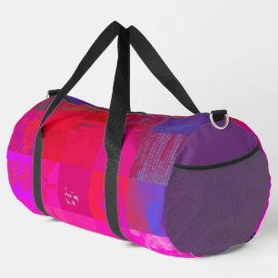 Röntgenmädchen Glitch Art Gitter Hot Pink Duffle Bag