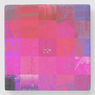 Röntgenmädchen Glitch Art Gitter Hot Pink Steinuntersetzer