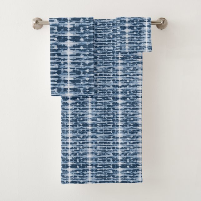 Röntgenstrahl-Aquarell Shibori Streifen Badhandtuch Set (Insitu)