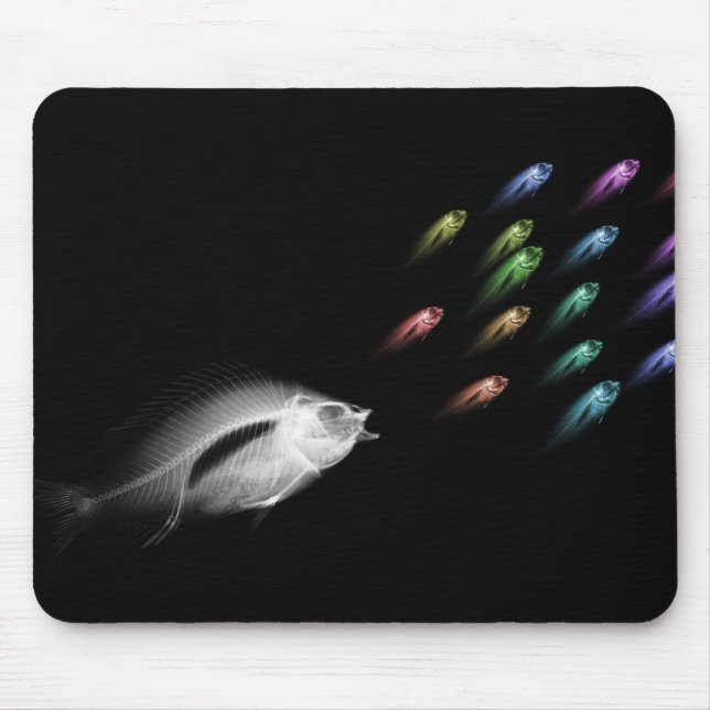 RÖNTGENSTRAHL-FISCH-VERFOLGUNG - REGENBOGEN MOUSEPAD (Vorne)
