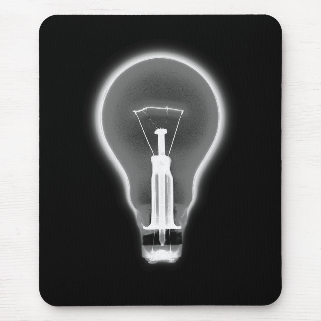 RÖNTGENSTRAHL-GLÜHLAMPE-SCHWARZES U. WEISS MOUSEPAD (Vorne)