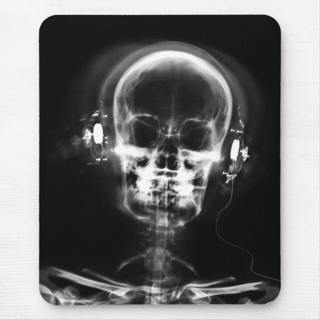 RÖNTGENSTRAHL-MUSIK-SKELETON GRAUES SCHWARZES U. MOUSEPAD (Vorne)