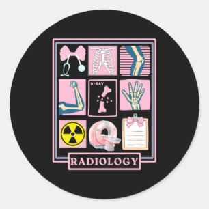 Röntgenstrahl Rad Tech Radiologie Gesundheitswesen Runder Aufkleber