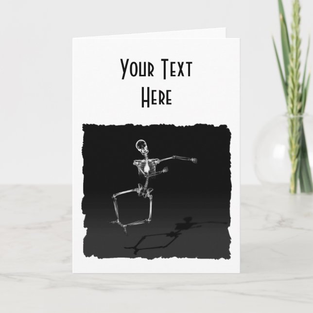 RÖNTGENSTRAHL-SKELETON FREUDE-SPRUNG B&W KARTE (Vorderseite)