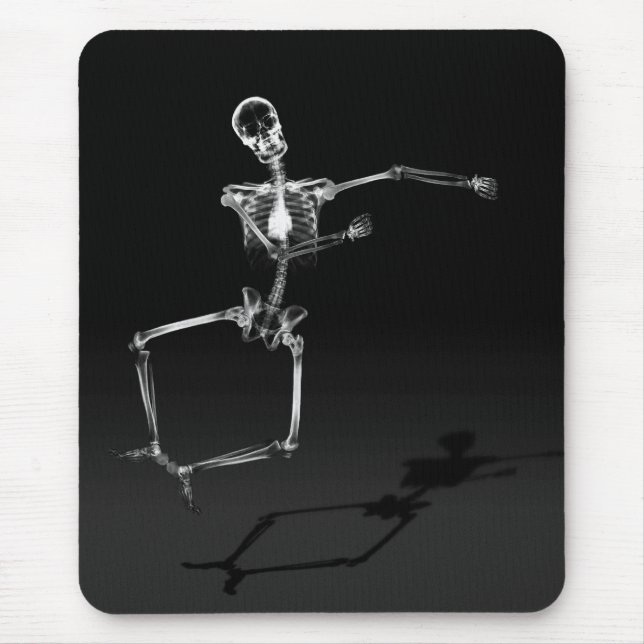 RÖNTGENSTRAHL-SKELETON FREUDE-SPRUNG - SCHWARZES MOUSEPAD (Vorne)