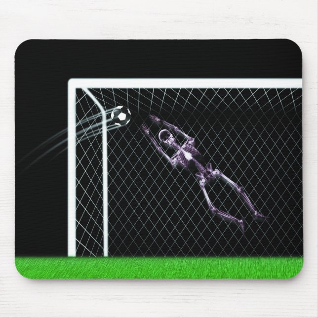 RÖNTGENSTRAHL-SKELETON FUSSBALL-TORMANN-VORLAGE MOUSEPAD (Vorne)