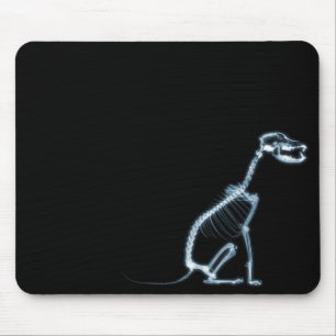RÖNTGENSTRAHL-SKELETON HUNDEsitzen - BLAU U. Mousepad