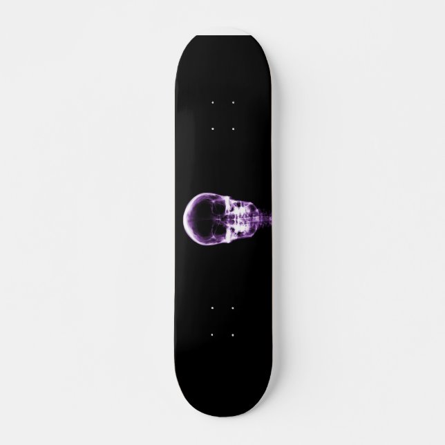 RÖNTGENSTRAHL-VISIONS-SKELETON SCHÄDEL - LILA SKATEBOARD (Vorne)