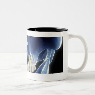 Röntgenstrahlartblick auf menschliche Zähne Zweifarbige Tasse