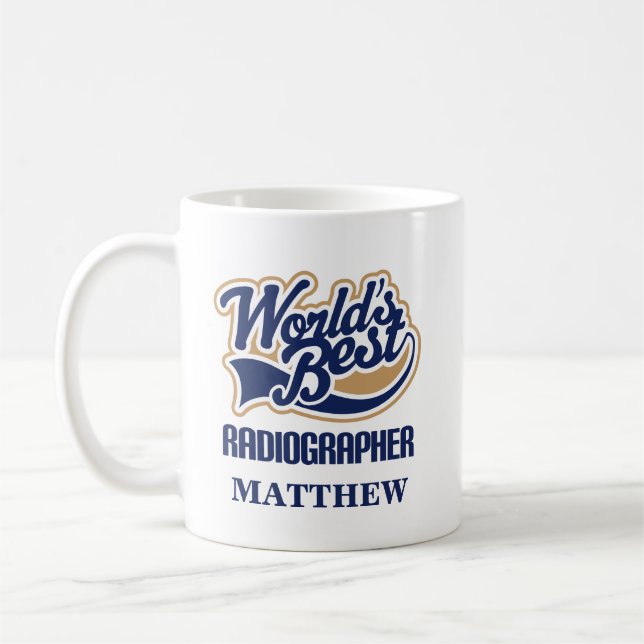 Röntgentechniker-personalisiertes Tassen-Geschenk Kaffeetasse (Links)