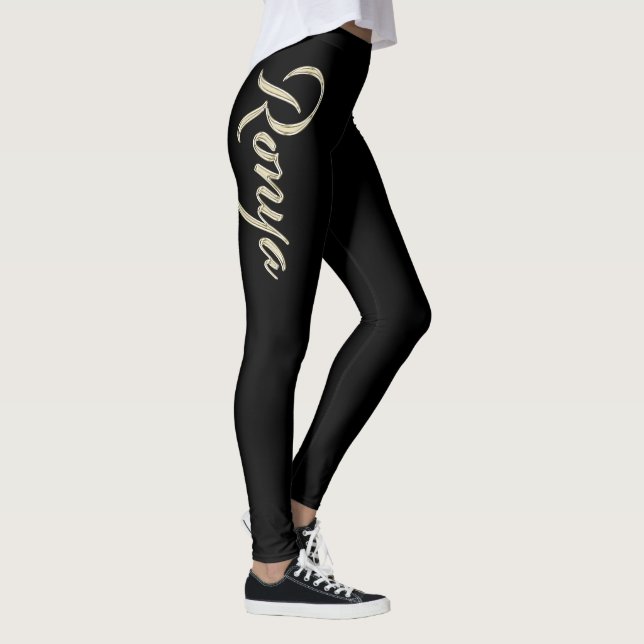 Ronya white gold Handwriting Hose Leggings (Rechts)