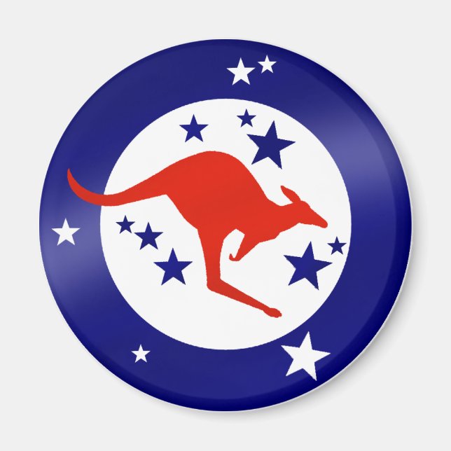 Roo Oz Kangaroo Sterne Australien Magnete (Vorne)