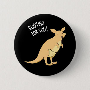 Roo-Ting für Sie Funny Kangaroo Pun Dark BG Button