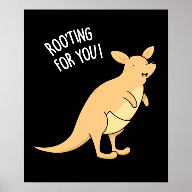 Roo-Ting für Sie Funny Kangaroo Pun Dark BG Poster (Vorne)