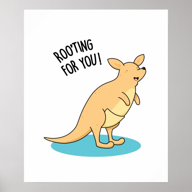 Roo-Ting für Sie Funny Kangaroo Pun Poster (Vorne)