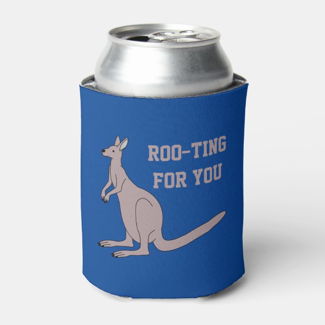 Roo-ting für Sie Niedlich Aussie Funny Kangaroo Pu Dosenkühler (Kanne Vorderseite)