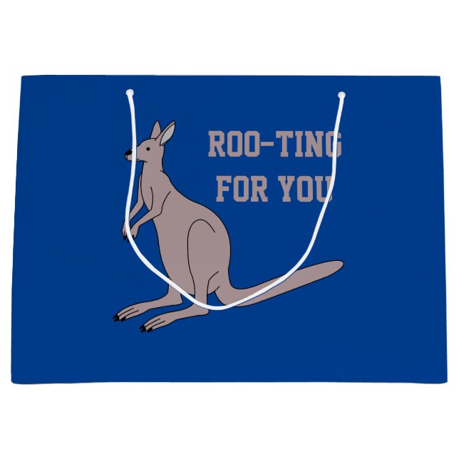Roo-ting für Sie Niedlich Aussie Funny Kangaroo Pu Große Geschenktüte (Vorderseite)