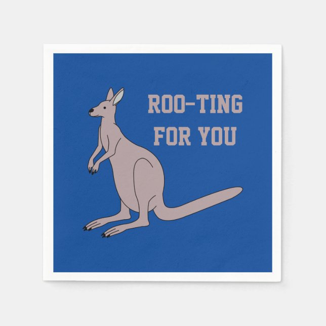 Roo-ting für Sie Niedlich Aussie Funny Kangaroo Pu Serviette (Vorderseite)