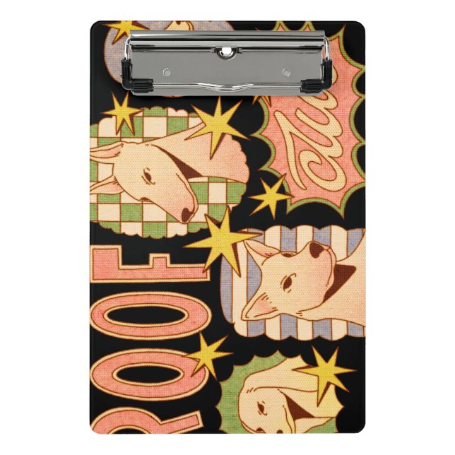 Roof Club / Hunde-Illustrationen Mini Klemmbrett (Vorderseite)