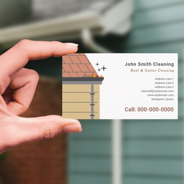 Roof & Gutter Reinigung Visitenkarte (Roof & Gutter Cleaning Business Card)