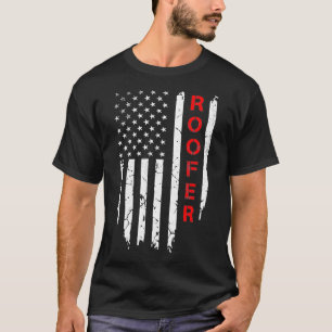 Roofer American Flag 4. Juli Geschenk T-Shirt
