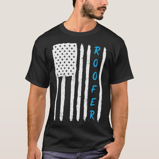 Roofer American Flag Dachdeckung für Roofer MP T-Shirt (Vorderseite)