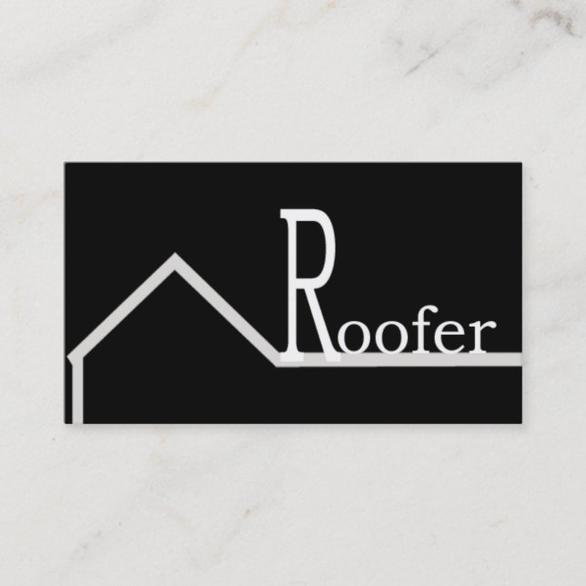 Roofer Business Card Schwarz Visitenkarte (Vorderseite)
