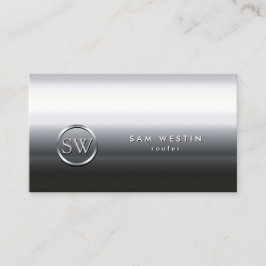 Roofer Chrome Monogram Business Card Visitenkarte