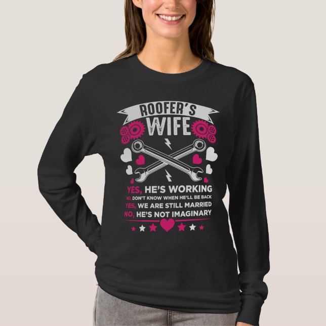 Roofer Ehefrau Girlfriend Husband Wedding T-Shirt (Vorderseite)