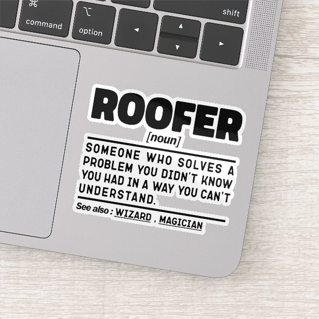 Roofer Noun Definition Dachdeckungsunternehmer Coo Aufkleber (Detail)
