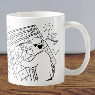 Roofer- oder Slater-Cartoon Kaffeetasse